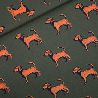 Doggies - Katoen Canvas Gabardine Twill - Bosgroen